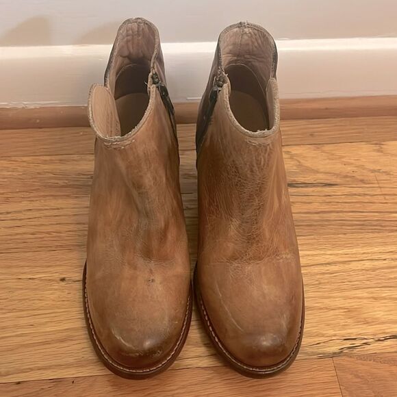 BED|STU Yell Brown / Tan two tone Ankle Booties with Distressed Leather size 7.5 - Picture 4 of 10